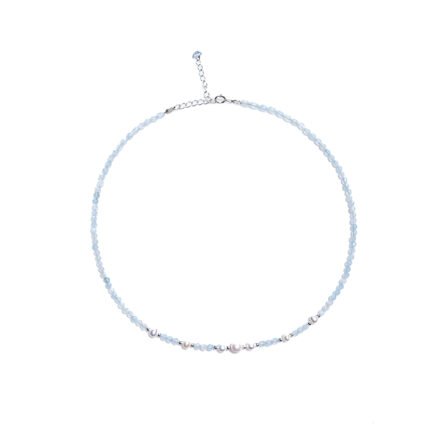 Natural Aquamarine Bead Necklace