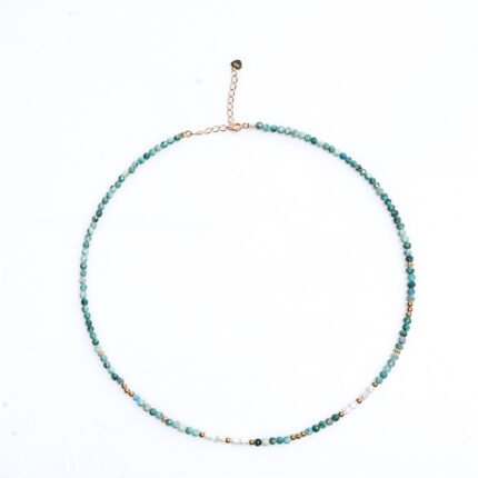 Phoenix Pine Natural Stone Beaded Necklace Freshwater Pearl Collarbone Necklace