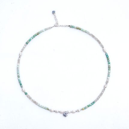 Natural amazonite Necklace Natural Freshwater Pearl Necklace