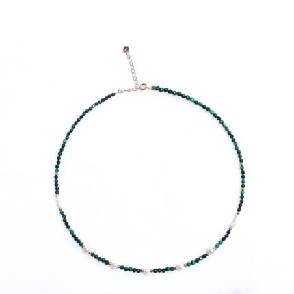 Malachite Natural Stone Necklace Natural Freshwater Pearl Necklace