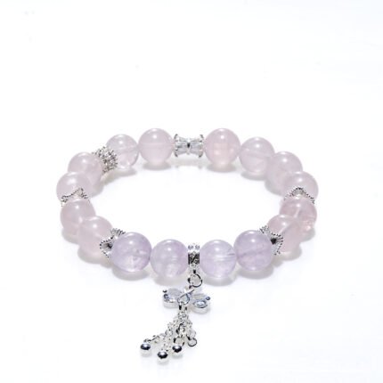 Natural rose Quartz & Amethyst Beaded Bracelet