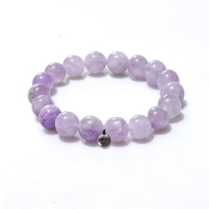 Natural Purple Jade Crystal Beaded Bracelet