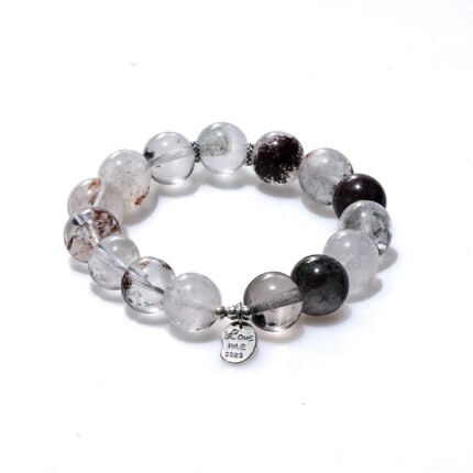 Natural  Green Phantom Quartz Crystal Beaded Bracelet